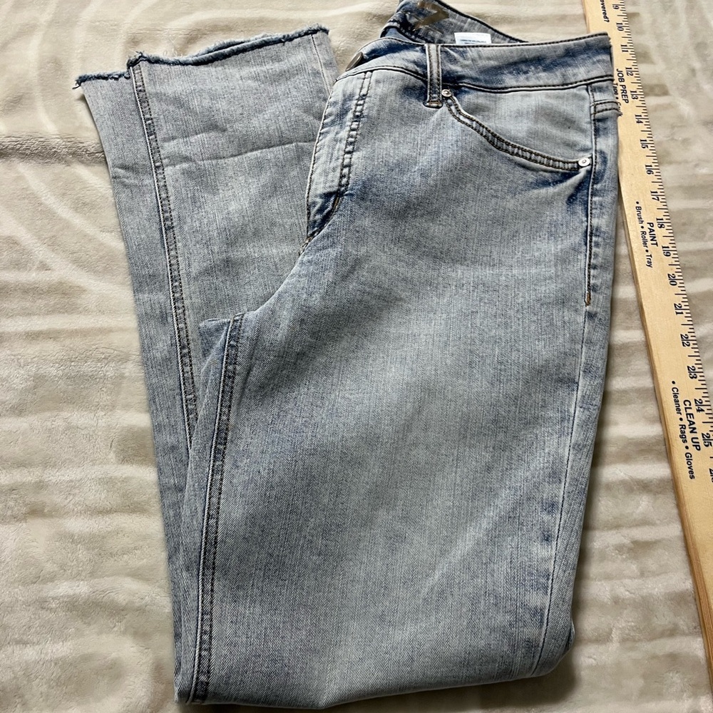 Seven7 High Cuff Straight Light Blue Jeans 10